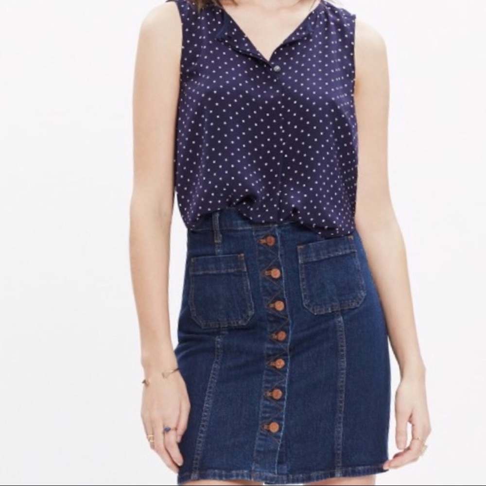 Madewell silk dots and stars top size XS